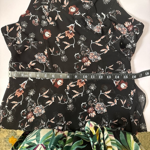 Floral Short Black Sleeveless Ruffle Dress Summer Feminine Large Party - Picture 9 of 13